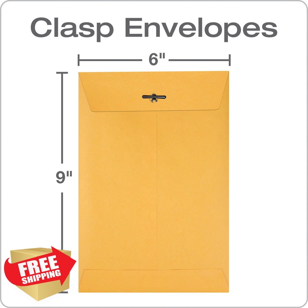 Quality Park Clasp Envelopes 6x9 Kraft 100ct