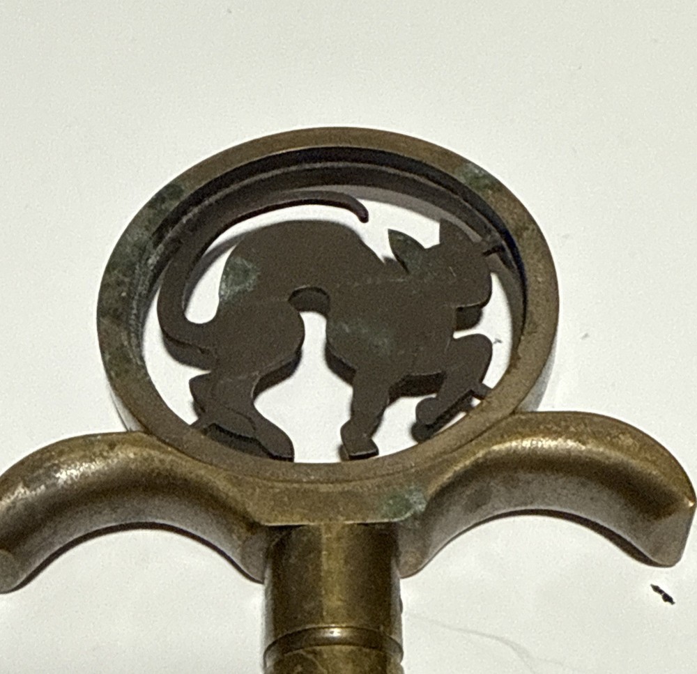 Vintage Cat Skeleton Key Corkscrew Bottle Opener
