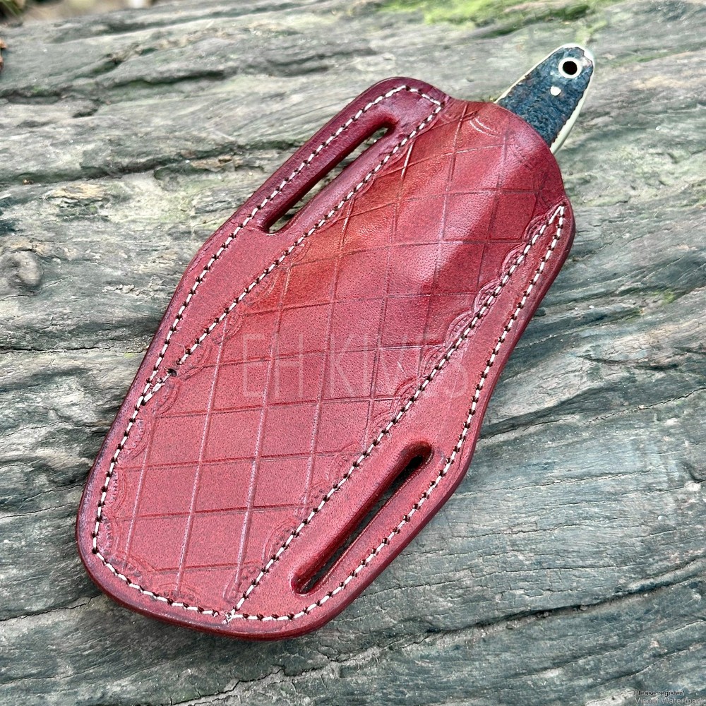 Custom Engraved Pure Leather Belt Loop Sheath for Fixed Blade & Skinner
