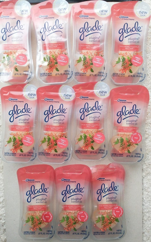 11 Packs GLADE PlugIns Scented Oil Refill Red Honeysuckle