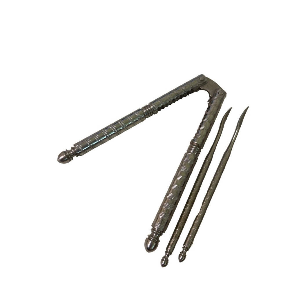 Vintage Silver Tone Foldable Nutcracker & Pick Set Only 2 Pickers