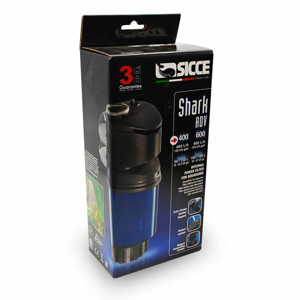 Shark ADV 400 Internal Aquarium Filter (106 gph) - Sicce