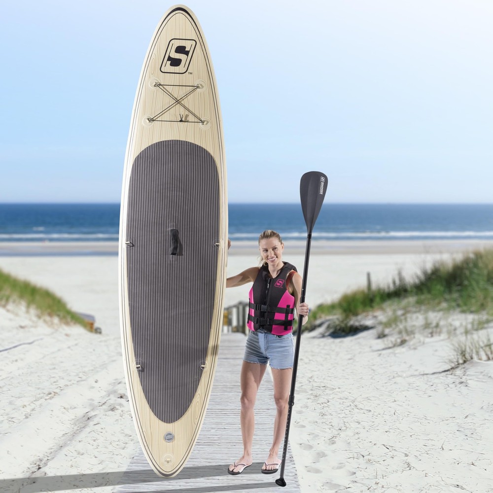 10’6” Inflatable Stand-Up Paddle Board Kit, Includes 3-Section Telescoping Pa...