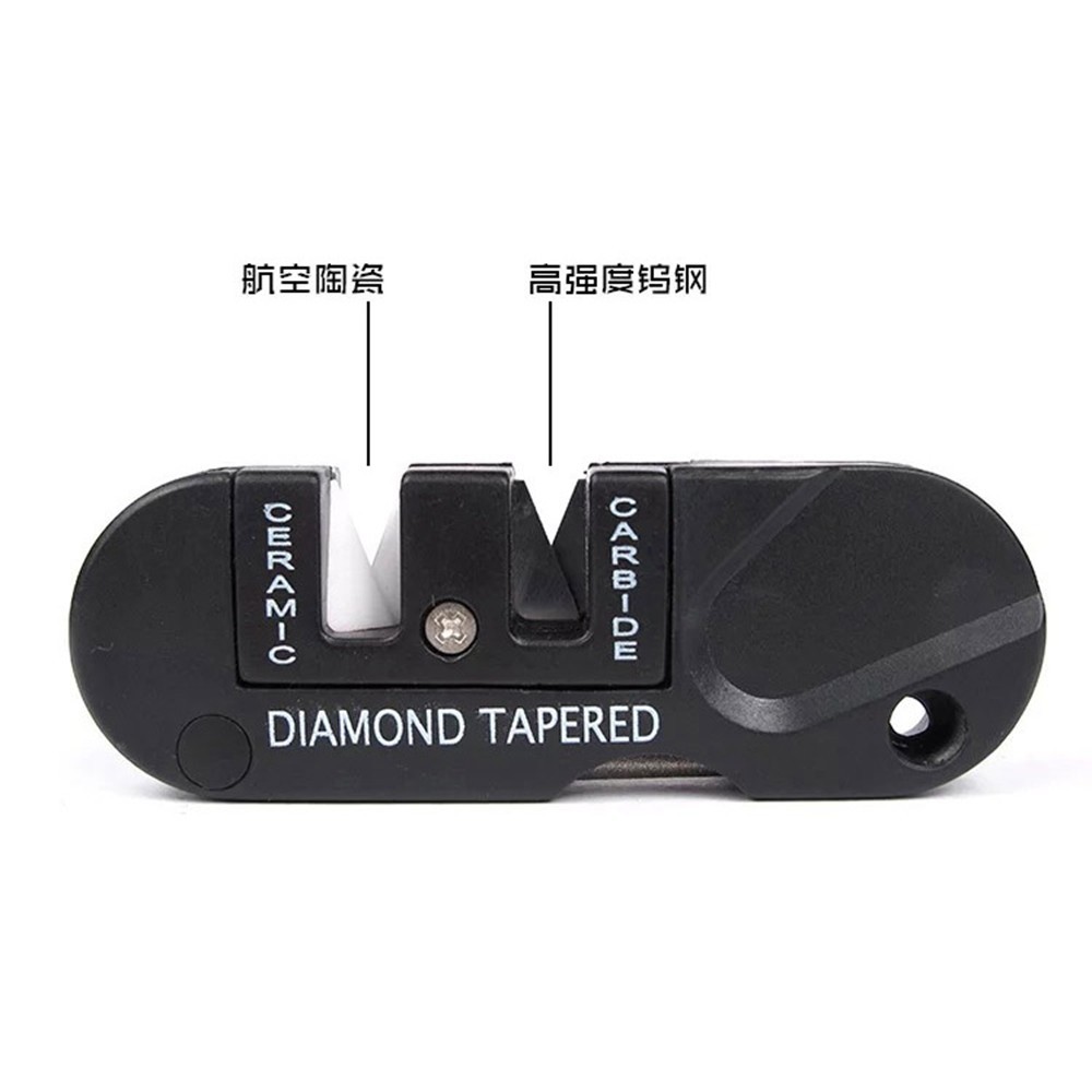 Outdoor Mini Folding Knife Sharpener Ceramic Carbide Diamond Tapered Tools