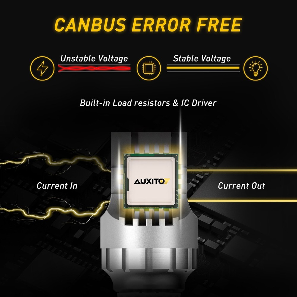 2PCS 7443 7444 LED Red Strobe Flash Blinking Brake Stop Tail Parking Light Bulbs