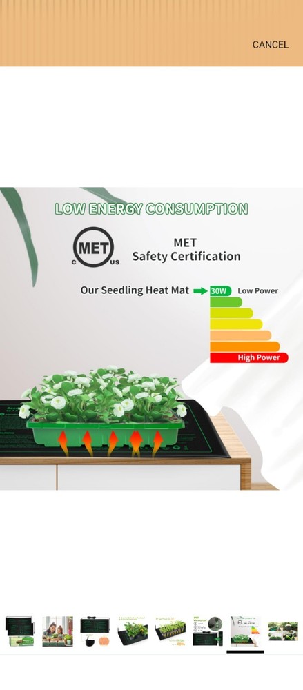 2 Pack Seedling Heat Mat, Durable Waterproof Seed Germination Heating Mat, Warm