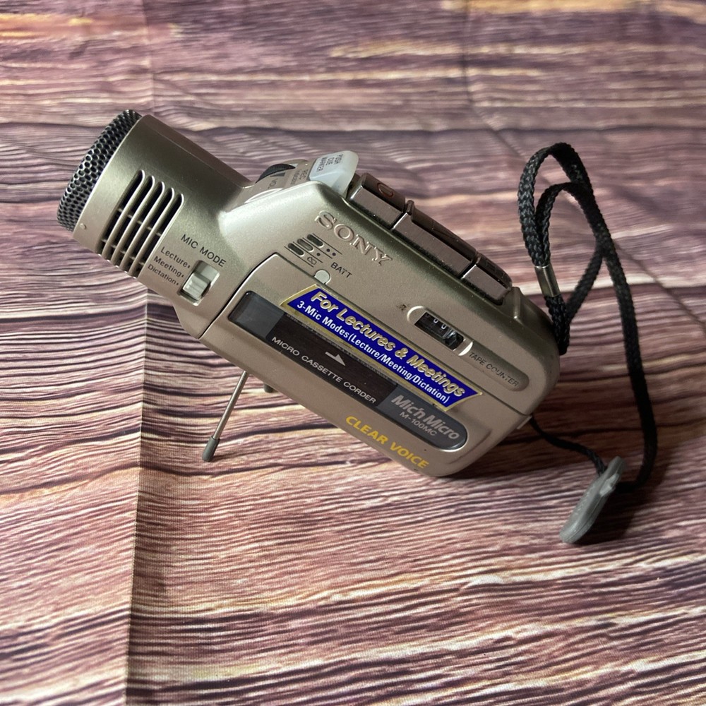Sony BM-500 Micro Cassette Recorder Dictaphone + M-100MC Untested
