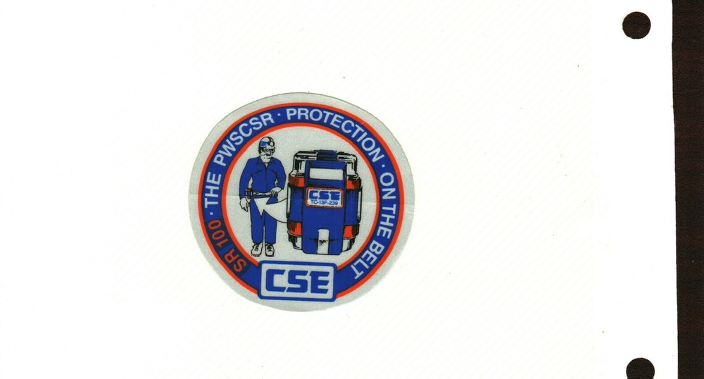NICE CSE SELF RESCUER SR100 COAL MINING STICKER # 981