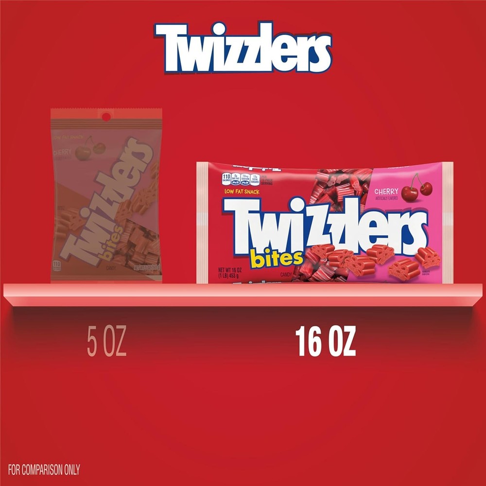 TWIZZLERS Bites Cherry Flavored Licorice Style, Candy Bag, 16 oz