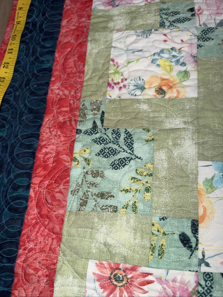 Handmade Baby Patchwork Quilt Blanket Floral Pattern 32x32