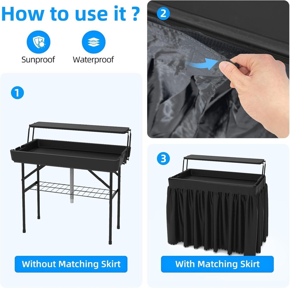 GENERIC DOUBLE-LAYER ICE COOLER FOLDING TABLE PARTY CHILLING - Scratch & Dent
