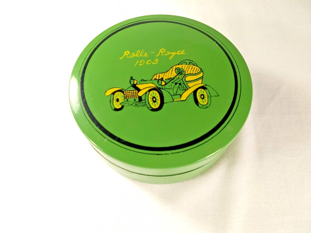 Rolls Royce Mid Century Lacquerware Coasters, Set of 6 w/Container, Edsin, Japan