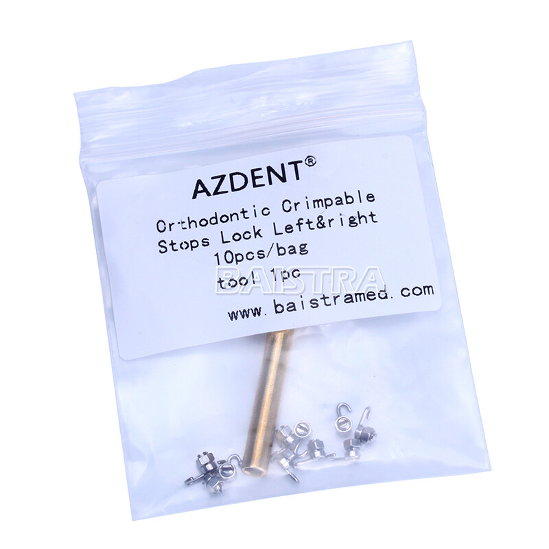 10 Model AZDENT Dental Orthodontic Crimpable Hook Stops Type 10pcs/pack