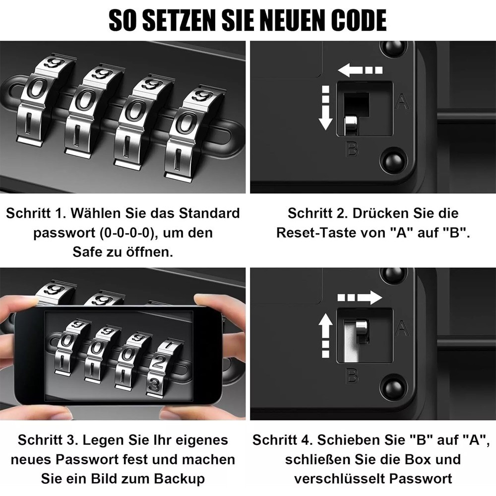 Safe Box Combination Security Case Travel Lockbox with Code Waterproof Portable