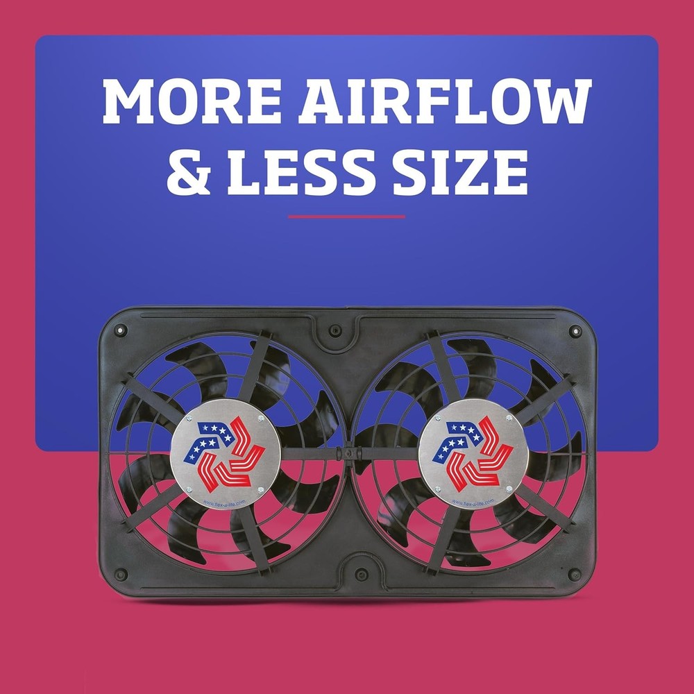 12" Low Profile Dual S-Blade Electric Radiator Puller Fan Variable Speed Control