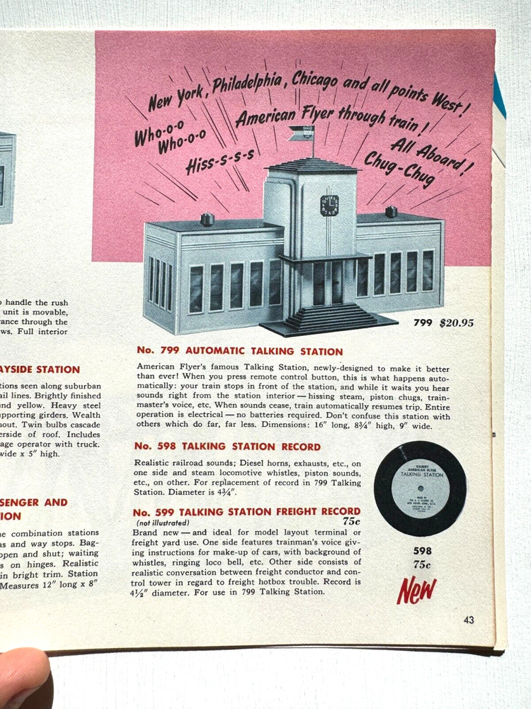 1956 Gilbert American Flyer Model Train Catalog- Nice Condition!