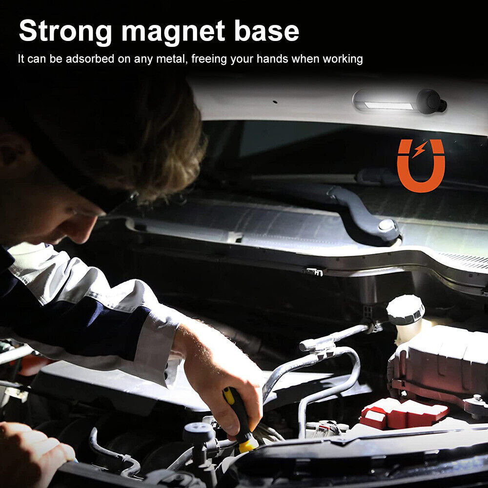 2-PACK USB COB LED Flashlight Work Light Magnetic Super Bright Torch Penlight US