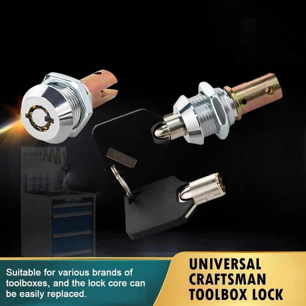 Tool Drawer Lock with Keys Replacement Assembly For Storage Cabinets Toolboxes