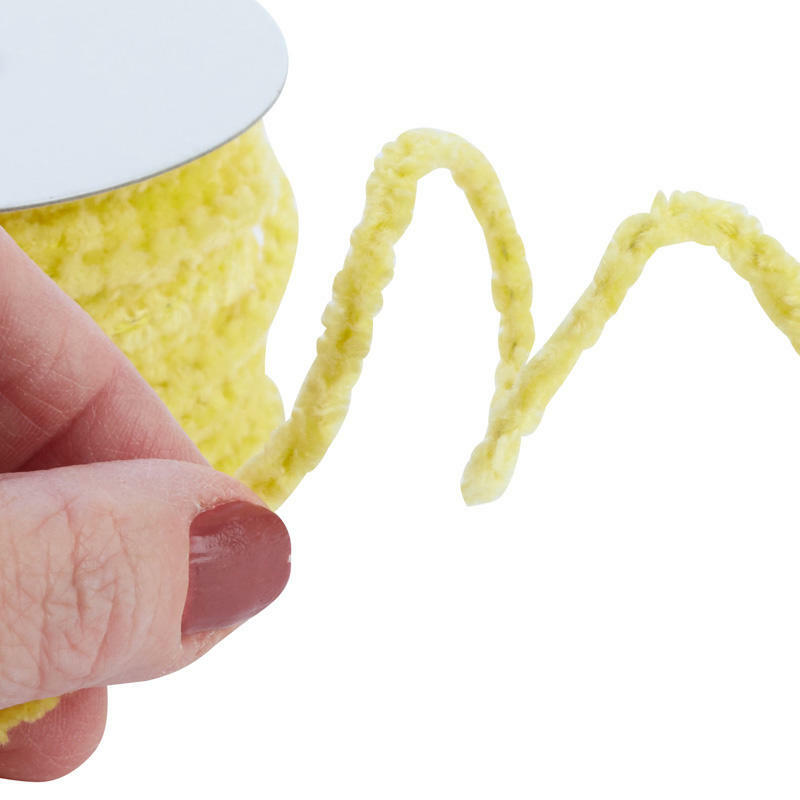 Light Yellow Velvet Wired Cording | 3 Pieces