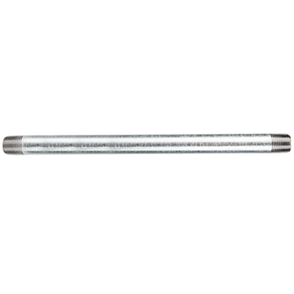 1/4" MNPT X 12" Long Threaded Galvanized Pipe Nipple