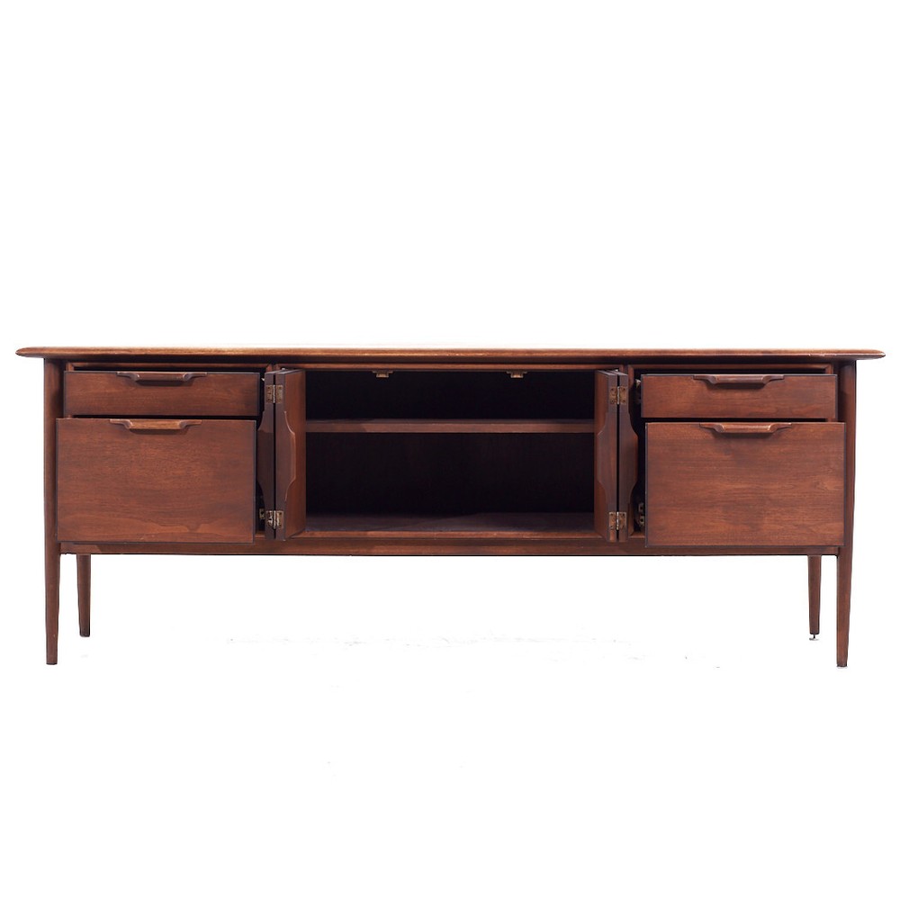Alma Castilian Mid Century Walnut Credenza
