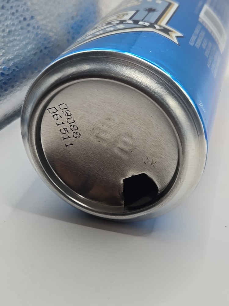 Miller Lite Beer Can Dodgers Tommy Davis 50th Anniversary 2008 EMPTY Damage
