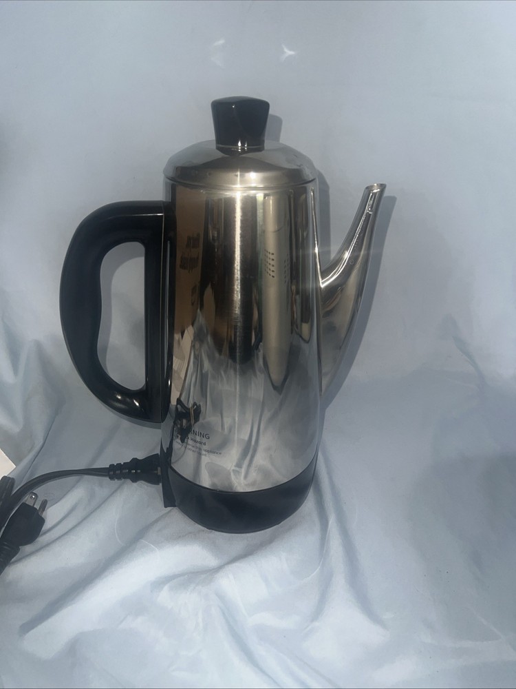 Hamilton Beach Stainless Coffee Pot Percolator WORKING 12 Cup Model