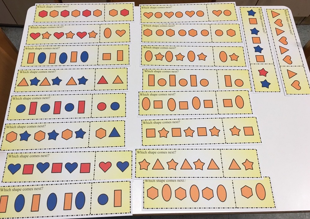 Patterns - Which Comes Next? - 18 Laminated Dry Erase Activity Cards