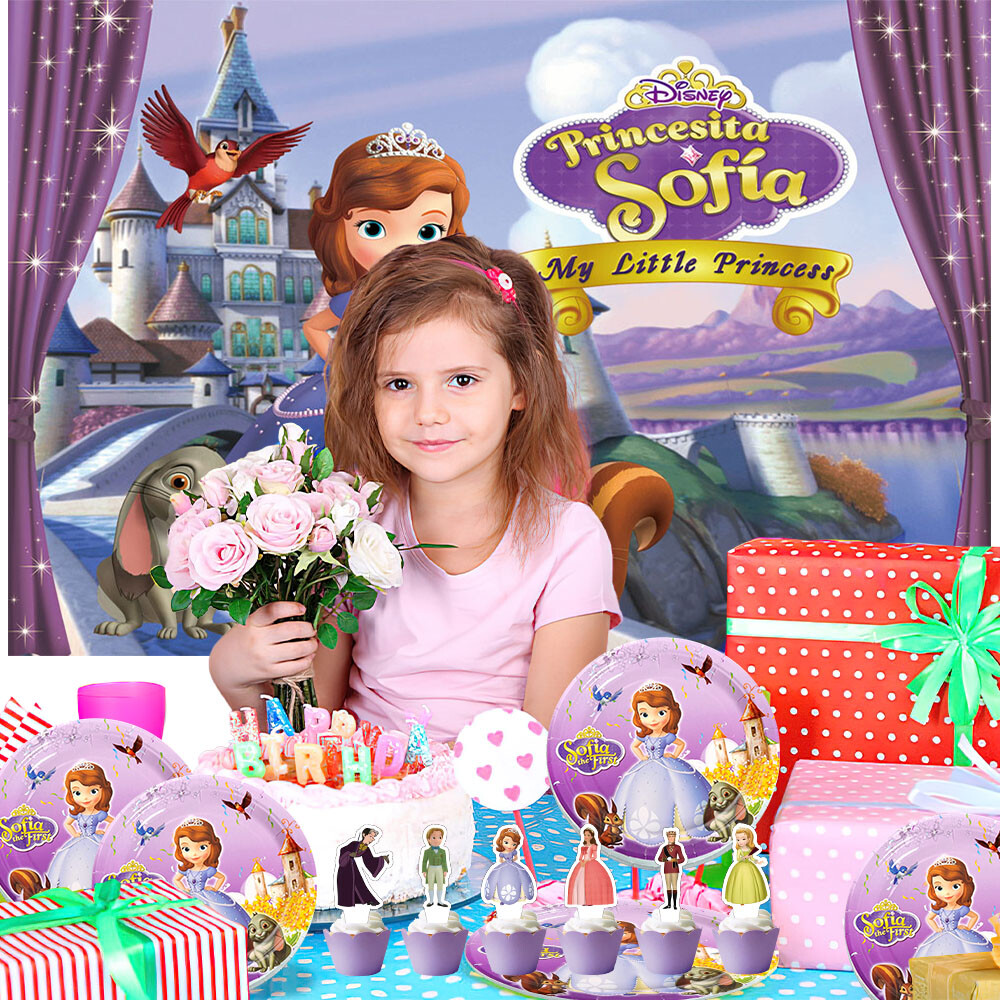 Sofia Party Supplies Set Paper Plates Tableware Disposable Dinnerware