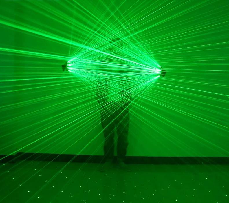 Green LED Laser Gloves Light Show Gloves Single Pair Disc Lights DJ