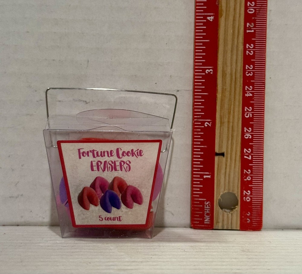5 Mini Fortune Cookie Erasers With ToGo Box
