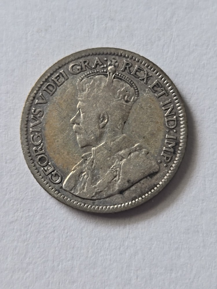 1921 Canada Silver 10 Cent F Fine Condition #902