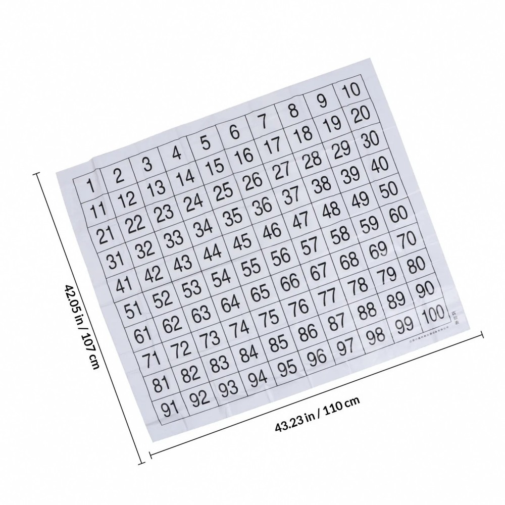 1-100 Numbers Wall Chart Learning Poster Preschool Educational Early
