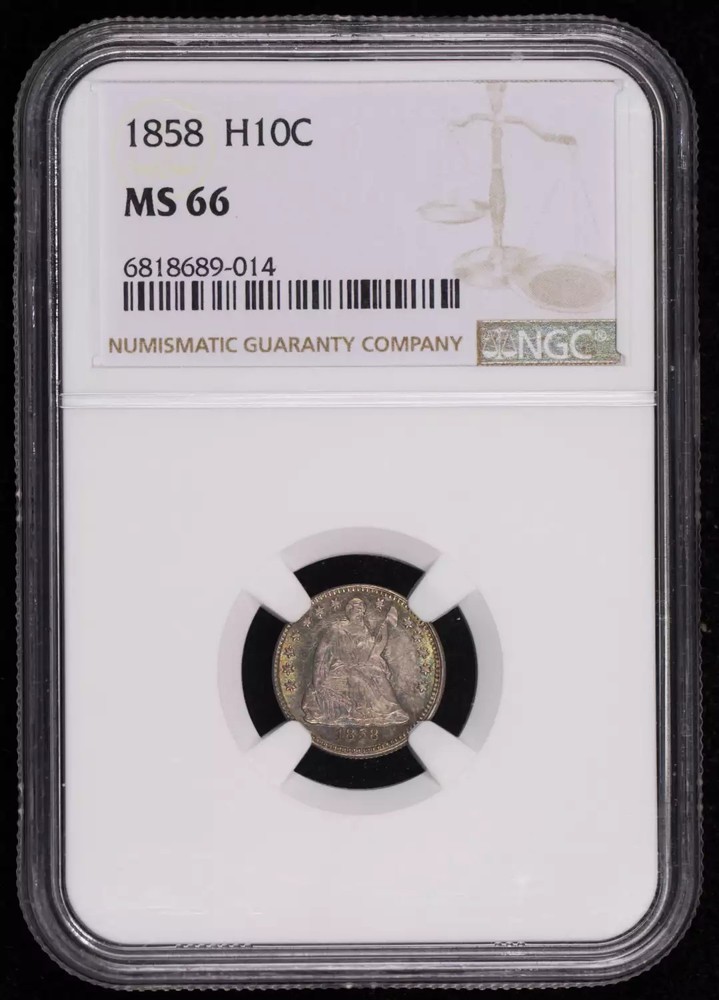 1858 Liberty Seated Half Dime NGC MS-66