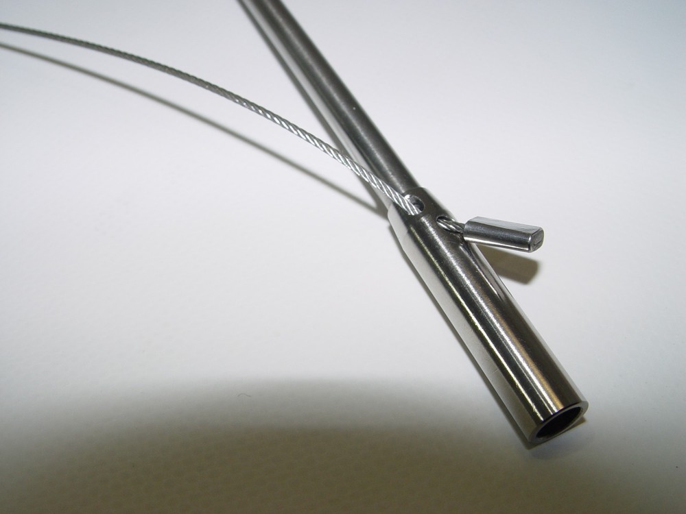 Slip Tip for Pole Spear 6mm Threading 13" with steel cable