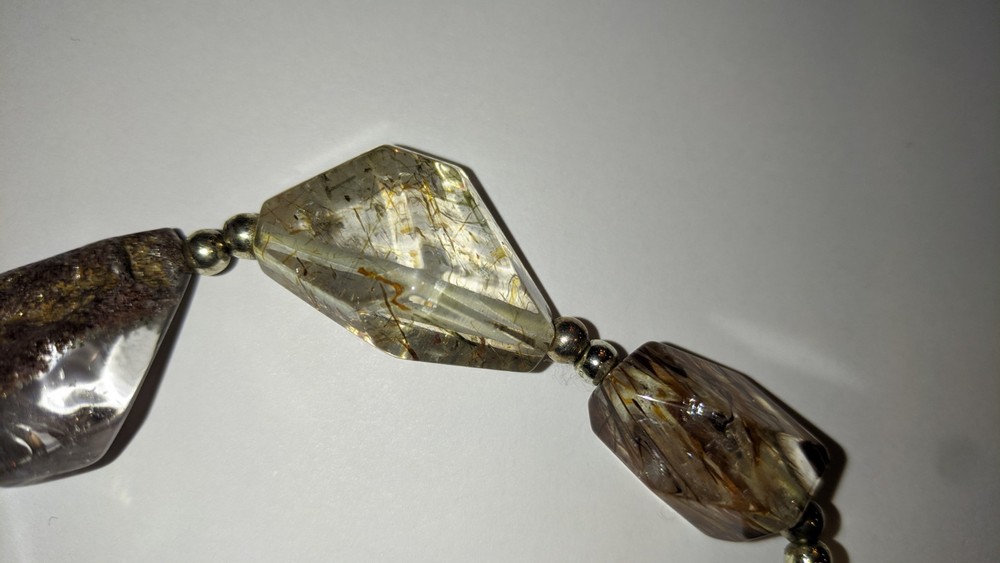 Natural Red White Rutilated Quartz bracelet protective true stone original