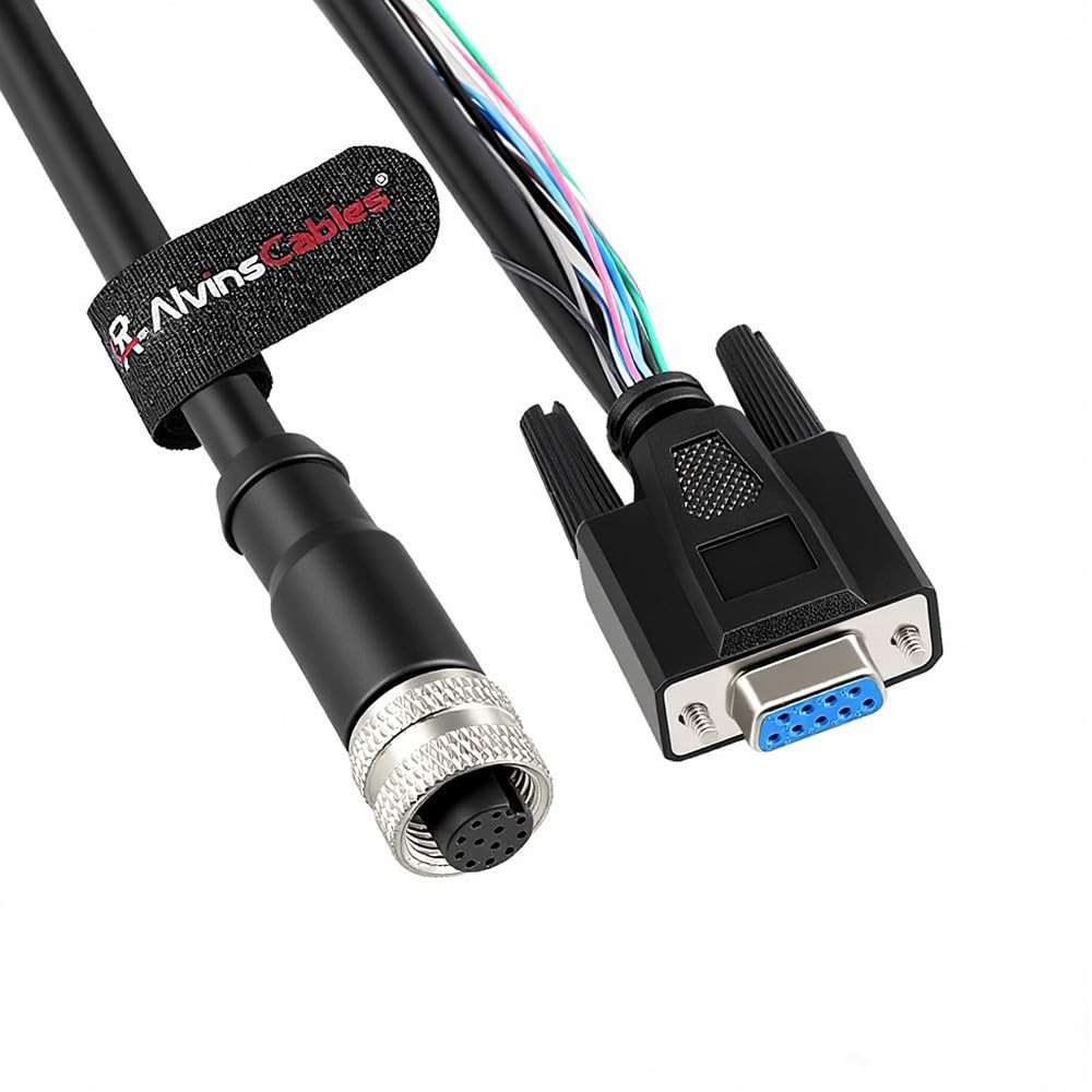 65.6ft IO Control Cable forKeyence SR-X AI Barcode M12 A-Code 12 Pin Female DB9