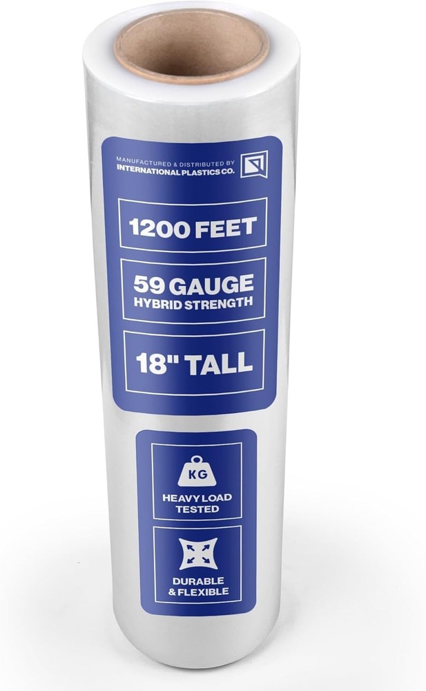 Versatile 18" Plastic Stretch Film Wrap - 500% Stretch for All Packing Needs