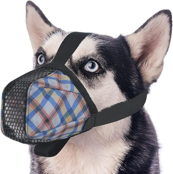 Dog Muzzle, Soft Dog Muzzle for Small Medium Large Size Dogs Mesh Printed Full C