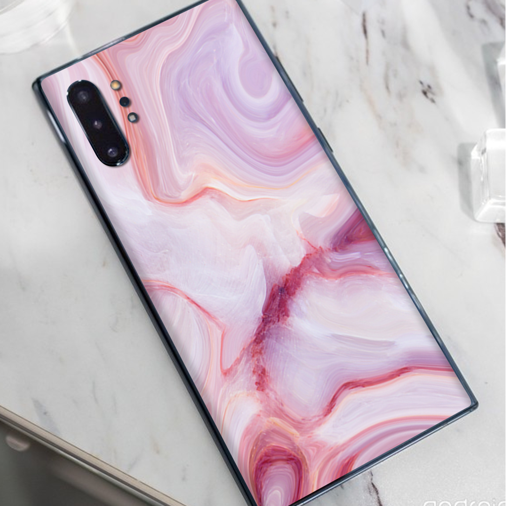 Skins Decal Wrap for Samsung Note 10 Plus Pink Stone Marble Geode