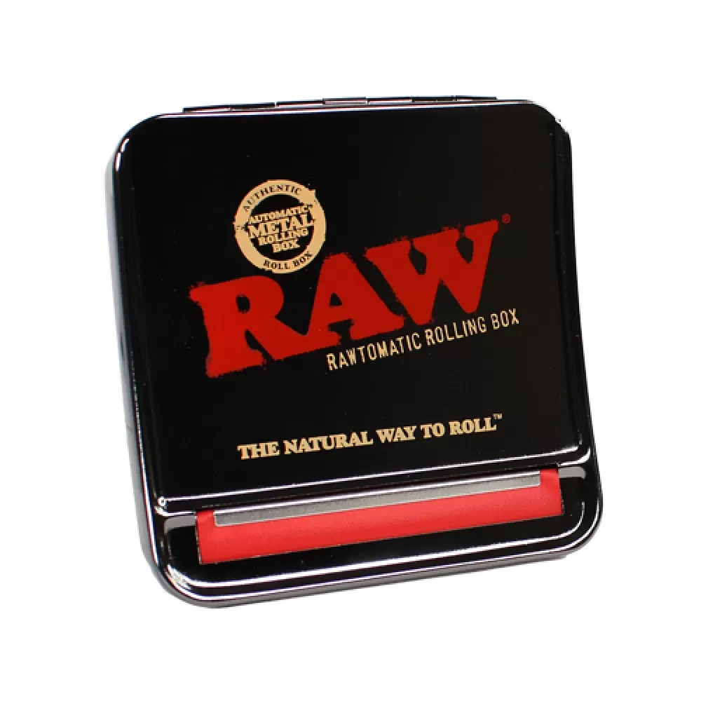 RAW 79mm Metal Automatic Rolling Box – Max Size Cigarette Roller USA