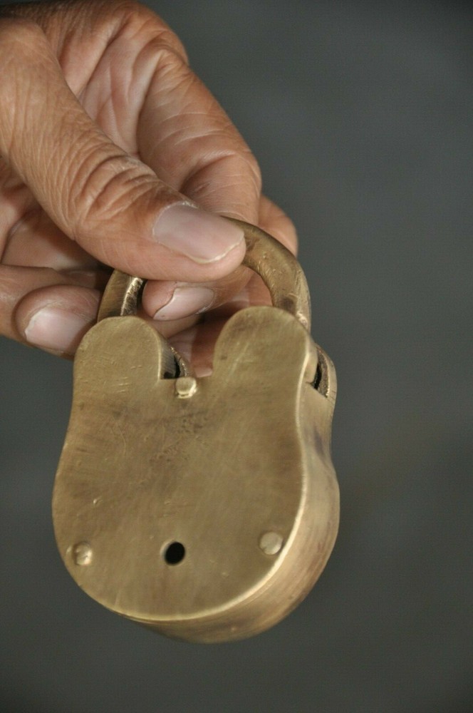 Vintage Brass Handcrafted Fine Quality Engraved Solid Padlock
