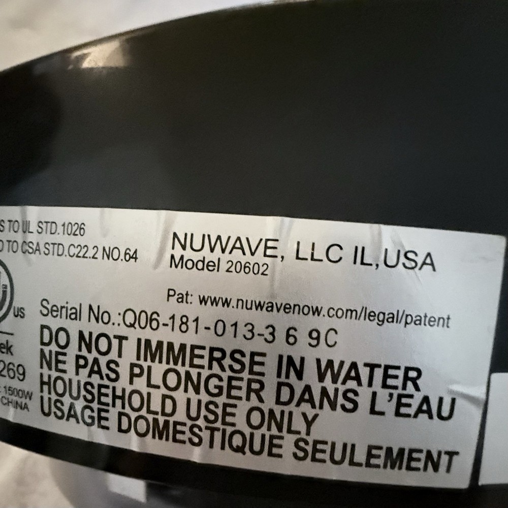NuWave Pro Plus Infrared Oven 20602 Power Head Heating Unit Replacement Part
