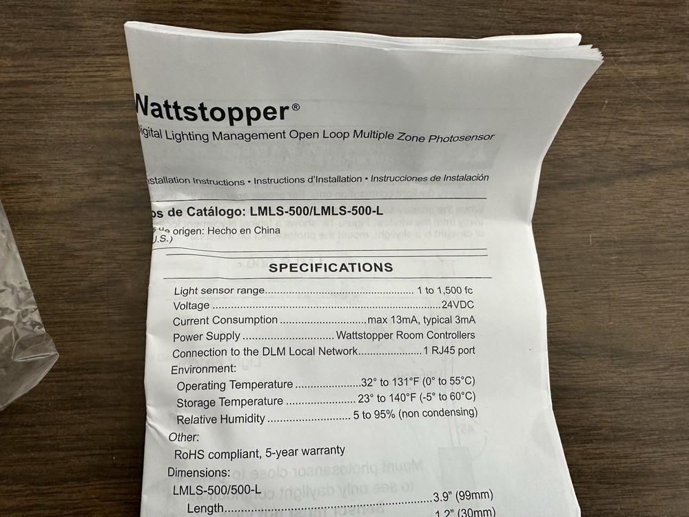 Wattstopper LMLS-500 24VDC Open Loop Digital Photosensor