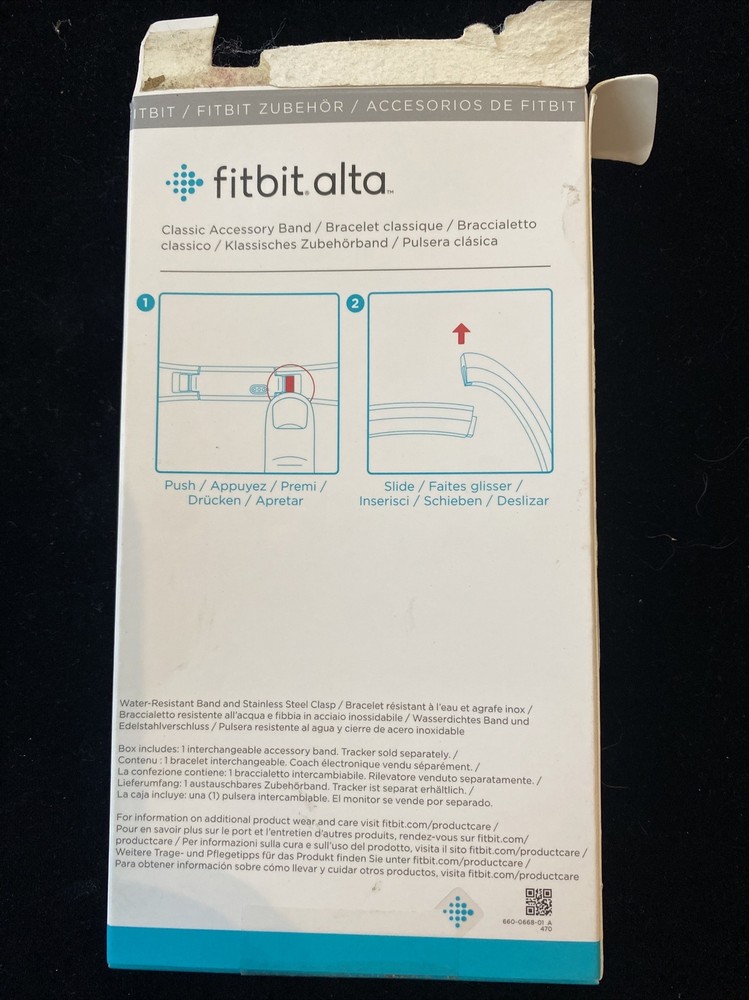 Fitbit Alta Teal Classic Accessory Band Replacement L Stainless Steel Strap OEM