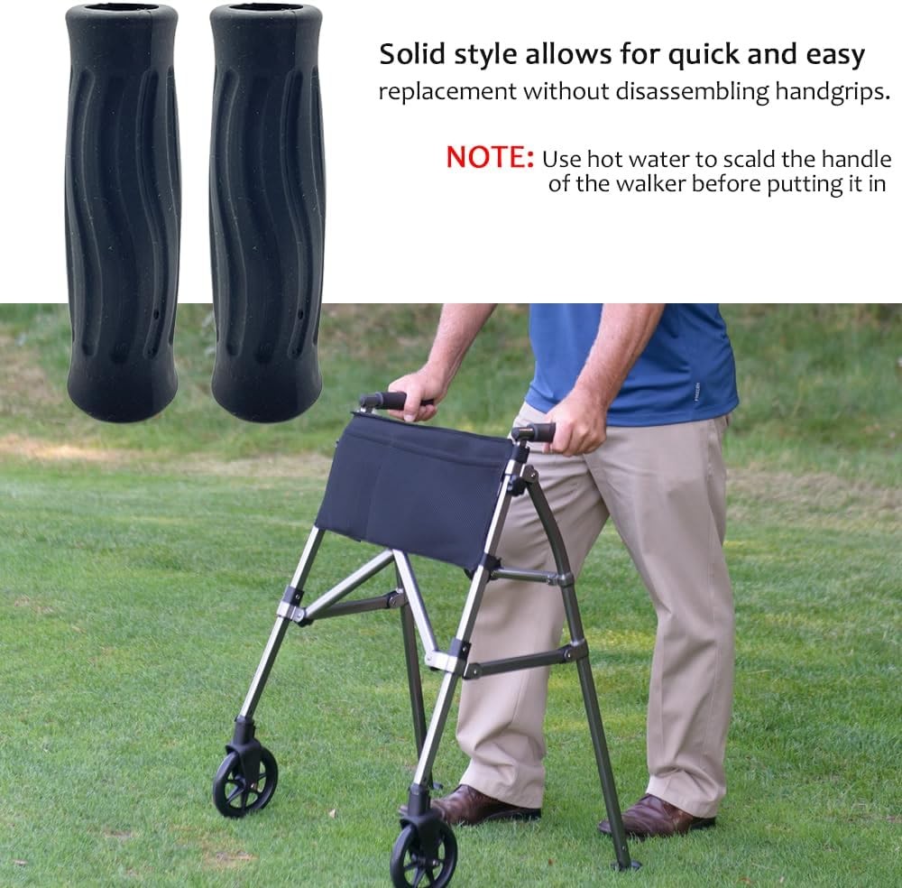 Rollator Hand Grips Replacement for Elderly & Disabled - Rolling Black-A