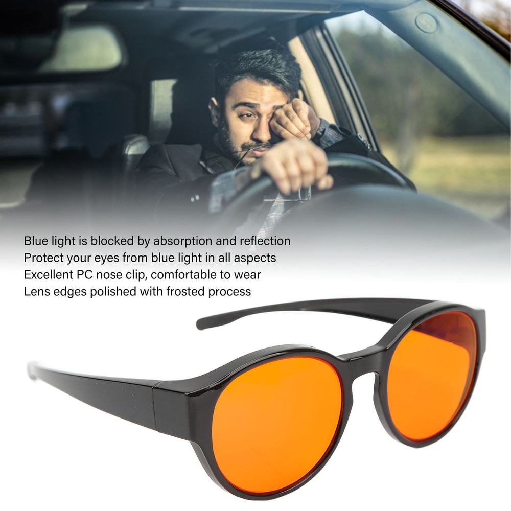 Round Blue Light Blocking Glasses Powerful Professional Filter Prevent Gaming Fa