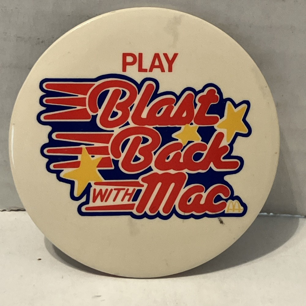 1980's McDonald's Blast Back With Mac 3" Pinback Button