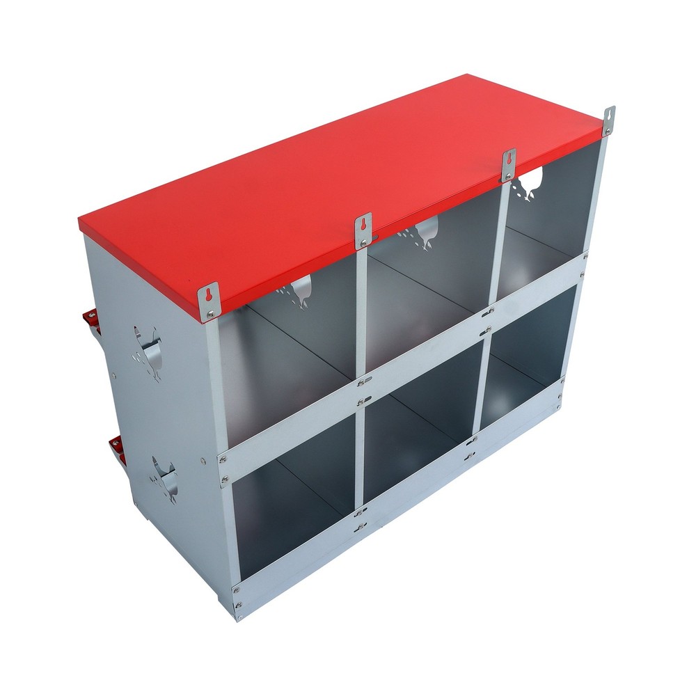 Heavy Nesting Box Chicken Nesting Box 6 Room Metal Nesting Red 6 Compartment