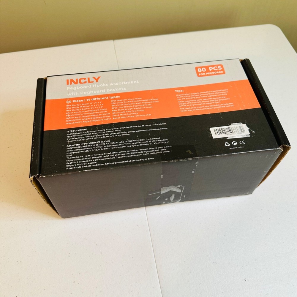 80 Pcs Pegboard Basket and Pegboard Hooks For Organizing Tools & Accessories